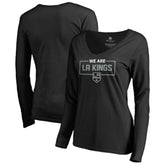 Los Angeles Kings - Women's Iconic Collection We Are Long Sleeve V-Neck T-Shirt Black