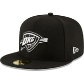 New Era - Oklahoma City Thunder Black & White Logo 59FIFTY Fitted Hat - Black