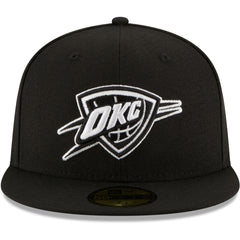 New Era - Oklahoma City Thunder Black & White Logo 59FIFTY Fitted Hat - Black