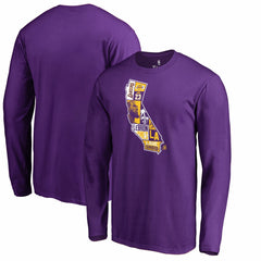 NBA - LeBron James Los Angeles Lakers Player State Long Sleeve T-Shirt - Purple