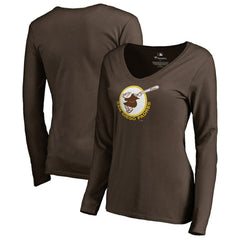 San Diego Padres Women's Cooperstown Collection Forbes Long Sleeve V-Neck T-Shirt for sale