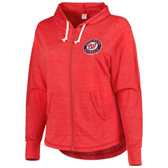 Washington Nationals Soft as a Grape Women's Plus Size Full-Zip Lightweight Hoodie Top Clearance