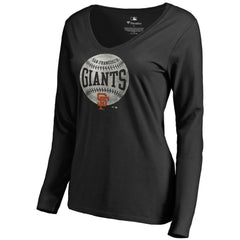San Francisco Giants Women's Cooperstown Collection Slider Long Sleeve V-Neck T-Shirt Lifestyle