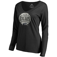 Tampa Bay Rays Women's Cooperstown Collection Slider Long Sleeve V-Neck T-Shirt for sale
