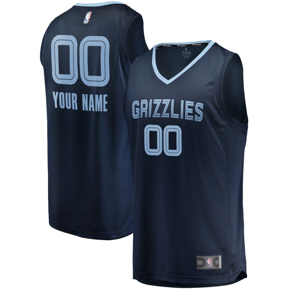 Fanatics - Memphis Grizzlies Fast Break Custom Replica Jersey Navy - Icon Edition