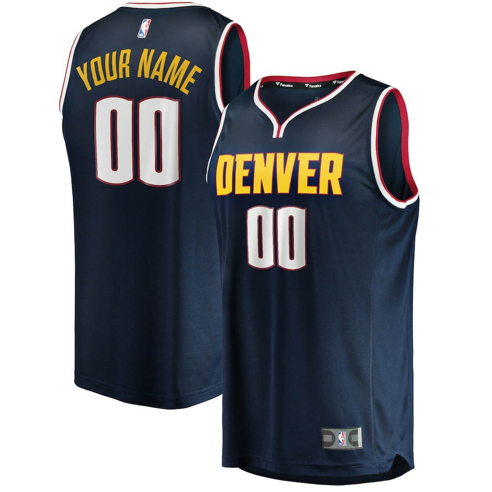 Fanatics - Denver Nuggets Youth Fast Break Custom Replica Jersey Navy - Icon Edition