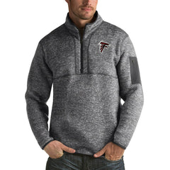 Atlanta Falcons Antigua Fortune Big & Tall Quarter-Zip Pullover Jacket Charcoal - NFL