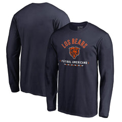 Chicago Bears Futbol Americano Long Sleeve T-Shirt Navy - NFL