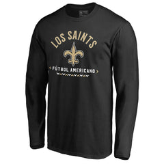 New Orleans Saints Futbol Americano Long Sleeve T-Shirt Black - NFL