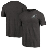 Philadelphia Eagles Primary Logo Left Chest Distressed Tri-Blend T-Shirt Heathered Black - NFL