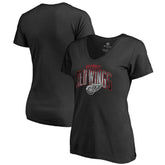 Detroit Red Wings - Women's Arch Smoke V-Neck T-Shirt Black