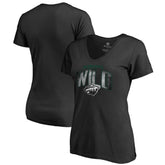 Minnesota Wild - Women's Arch Smoke V-Neck T-Shirt Black