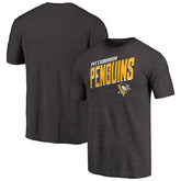 Pittsburgh Penguins Slant Strike Tri-Blend T-Shirt Black