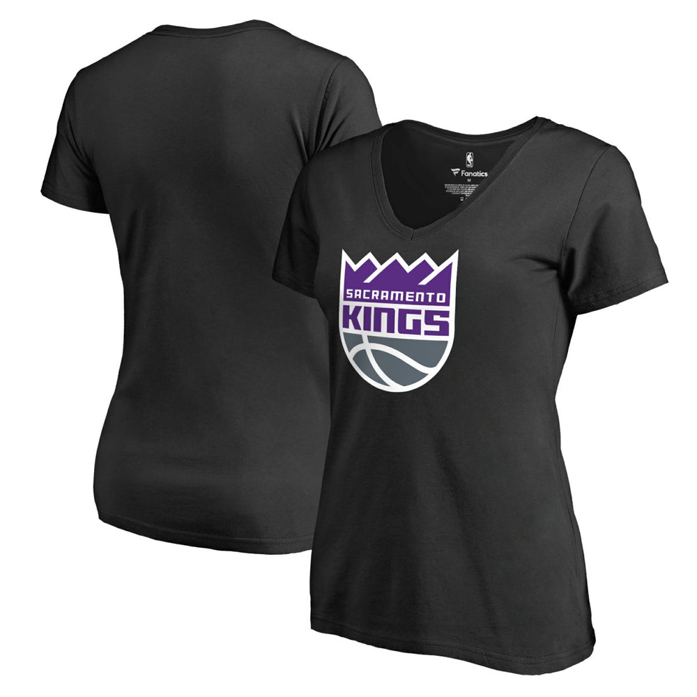 NBA - Sacramento Kings Women's Primary Logo V-Neck T-Shirt - Black