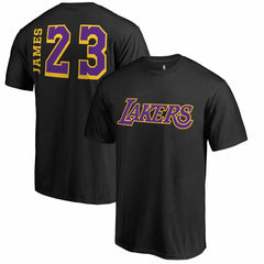 NBA - LeBron James Los Angeles Lakers Sidesweep Name & Number T-Shirt - Black
