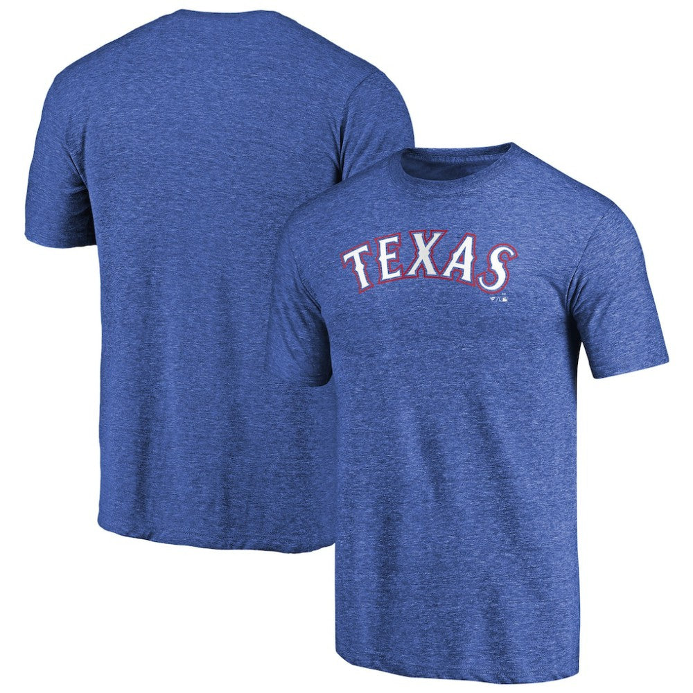 Texas Rangers Team Wordmark Tri-Blend T-Shirt Near Me
