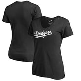 Los Angeles Dodgers Women's Team Wordmark V-Neck T-Shirt Clearance