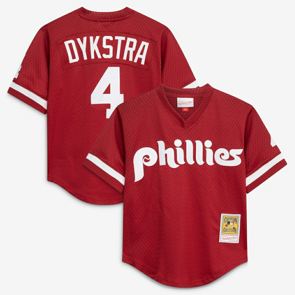 Lenny Dykstra Philadelphia Phillies Mitchell & Ness Youth Cooperstown Collection Mesh Batting Practice Jersey Near Me