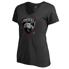 Florida Panthers - Women's Core Smoke V-Neck T-Shirt Black