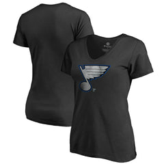 St. Louis Blues - Women's Core Smoke V-Neck T-Shirt Black
