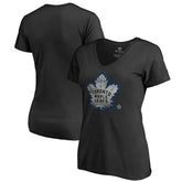 Toronto Maple Leafs - Women's Core Smoke V-Neck T-Shirt Black