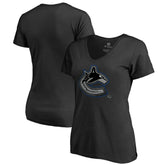 Vancouver Canucks - Women's Core Smoke V-Neck T-Shirt Black