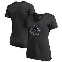 Vancouver Canucks - Women's Core Smoke V-Neck T-Shirt Black
