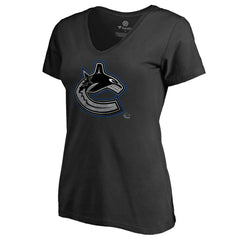 Vancouver Canucks - Women's Core Smoke V-Neck T-Shirt Black