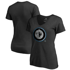 Winnipeg Jets - Women's Core Smoke V-Neck T-Shirt Black