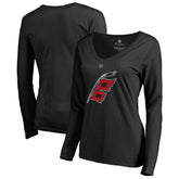 Carolina Hurricanes - Women's Team Alternate Long Sleeve V-Neck T-Shirt Black