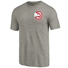 NBA - Atlanta Hawks Primary Logo Left Chest Distressed Tri-Blend T-Shirt - Gray