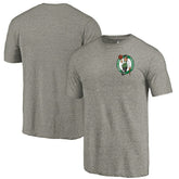 NBA - Boston Celtics Primary Logo Left Chest Distressed Tri-Blend T-Shirt - Gray
