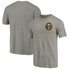 NBA - Denver Nuggets Primary Logo Left Chest Distressed Tri-Blend T-Shirt - Gray