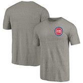 NBA - Detroit Pistons Primary Logo Left Chest Distressed Tri-Blend T-Shirt - Gray