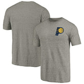 NBA - Indiana Pacers Primary Logo Left Chest Distressed Tri-Blend T-Shirt - Gray