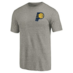 NBA - Indiana Pacers Primary Logo Left Chest Distressed Tri-Blend T-Shirt - Gray