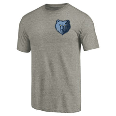 NBA - Memphis Grizzlies Primary Logo Left Chest Distressed Tri-Blend T-Shirt - Gray