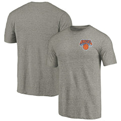 NBA - New York Knicks Primary Logo Left Chest Distressed Tri-Blend T-Shirt - Gray