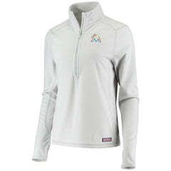 Miami Marlins Vineyard Vines Women's Performance Grid Half-Zip Pullover Top Lifestyle