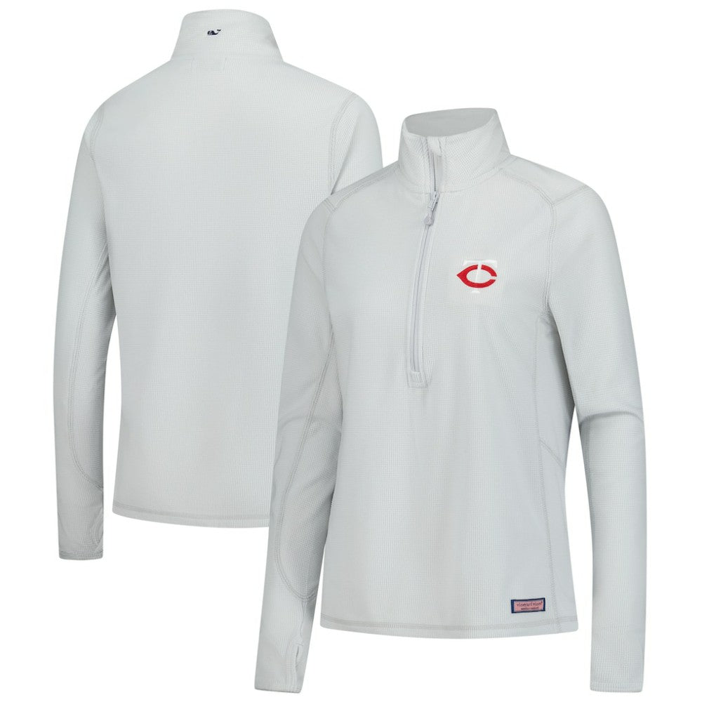 Minnesota Twins Vineyard Vines Women's Performance Grid Half-Zip Pullover Top On Sale