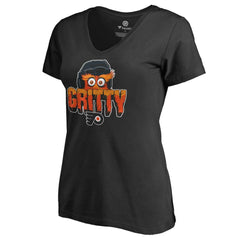 Philadelphia Flyers - Women's Go Gritty V-Neck T-Shirt Black