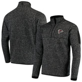 Atlanta Falcons Antigua Fortune Quarter-Zip Pullover Jacket Heather Black - NFL