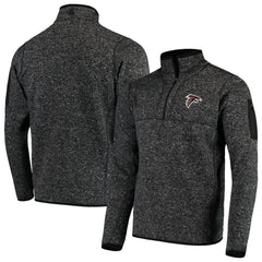 Atlanta Falcons Antigua Fortune Quarter-Zip Pullover Jacket Heather Black - NFL
