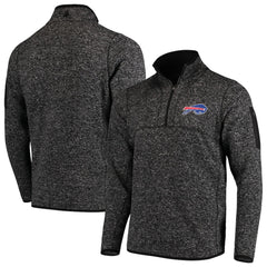 Buffalo Bills Antigua Fortune Quarter-Zip Pullover Jacket Heathered Black - NFL