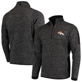 Denver Broncos Antigua Fortune Quarter-Zip Pullover Jacket Heather Black - NFL