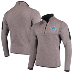 Detroit Lions Antigua Fortune Quarter-Zip Pullover Jacket Charcoal - NFL