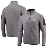 Green Bay Packers Antigua Fortune Quarter-Zip Pullover Jacket Charcoal - NFL