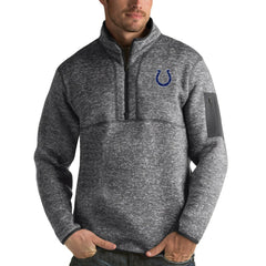 Indianapolis Colts Antigua Fortune Quarter-Zip Pullover Jacket Charcoal - NFL