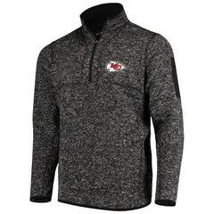 Kansas City Chiefs Antigua Fortune Quarter-Zip Pullover Jacket Heather Black - NFL