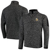 Minnesota Vikings Antigua Fortune Quarter-Zip Pullover Jacket Heather Black - NFL